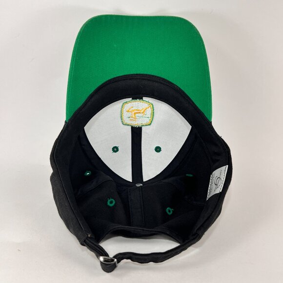 John Deere Strap Back Cap Hat Black Baseball Spell Out Tractor Farming Logo Mens - Picture 10 of 13